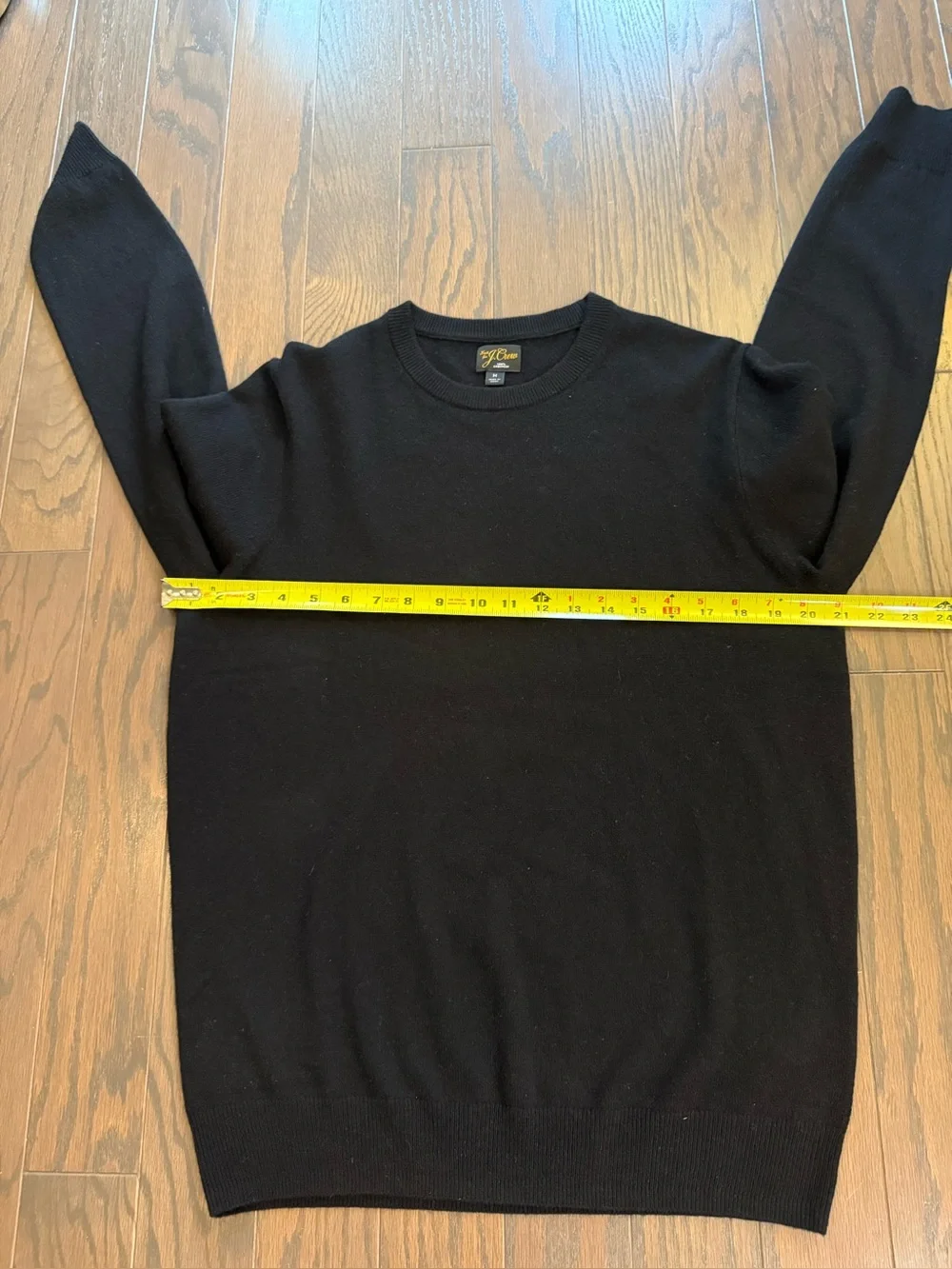 J. CREW 100% CASHMERE Black Classic Timeless Crewneck Sweater Size MEDIUM